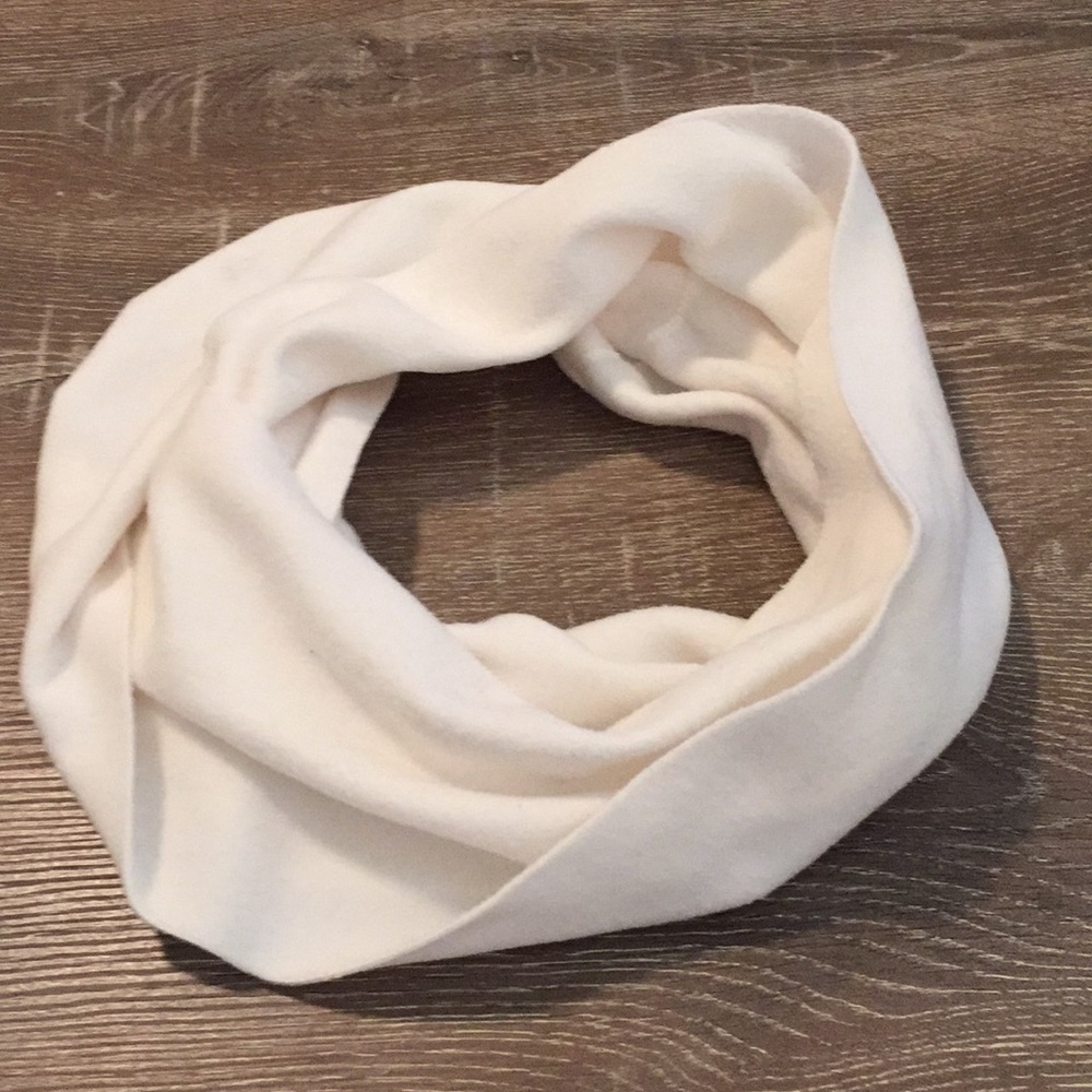 Cream fleece infinity scarf